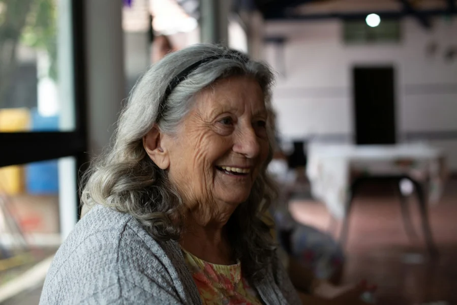 Relaxed, smiling patient
