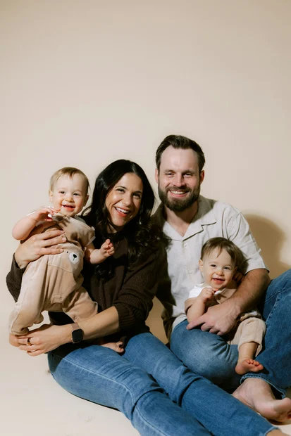A happy family smiling together