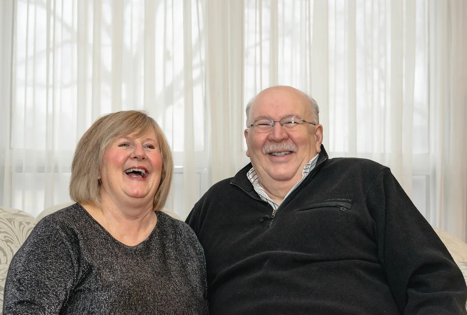 Older couple laughing together