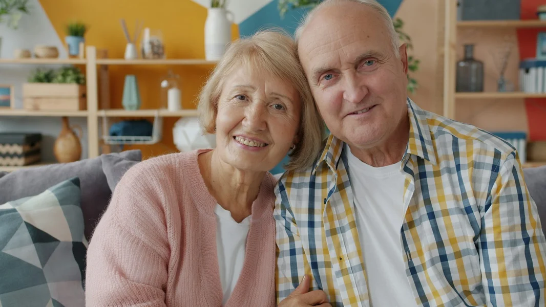 Older couple smiling together